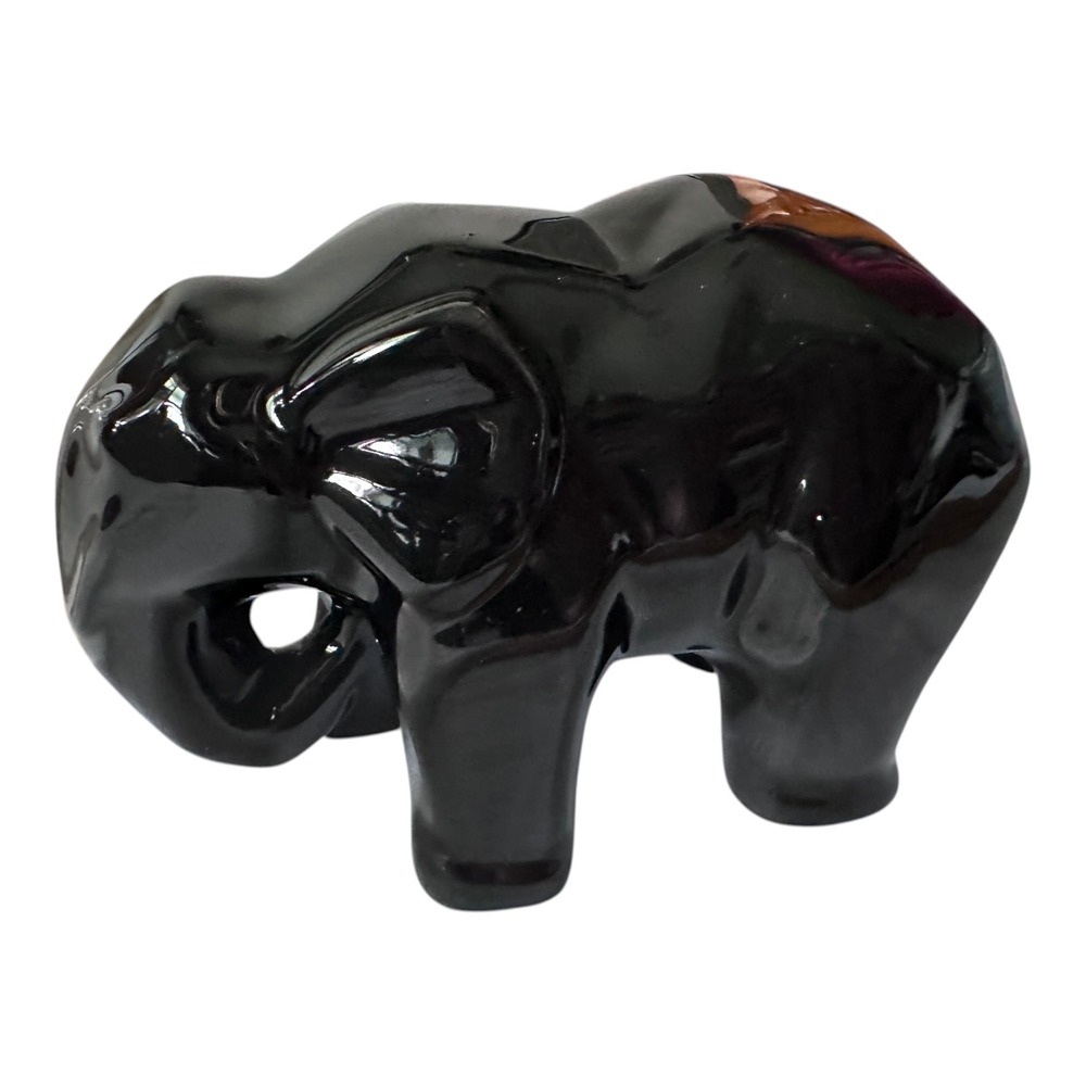 Unbranded Elephant Figurines Unisex Small Black White Excellent Ceramic Set 2 - Picture 2 of 13